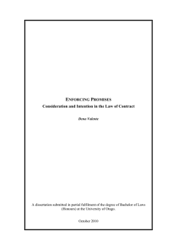 E P Consideration and Intention in the Law of Contract