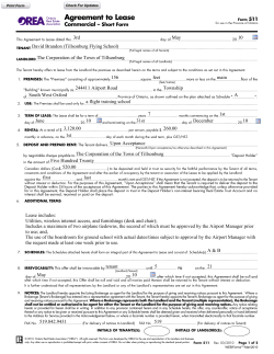 Agreement to Lease Commercial – 511 Short Form