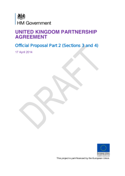 UNITED KINGDOM PARTNERSHIP AGREEMENT Official Proposal Part 2 (Sections 3 and 4)