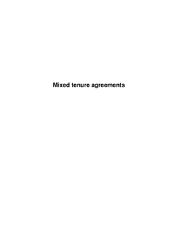 Mixed tenure agreements