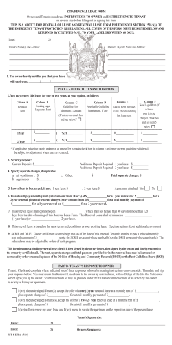 ETPA  RENEWAL  LEASE  FORM INSTRUCTIONS TO OWNER