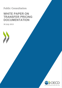 WHITE PAPER ON TRANSFER PRICING DOCUMENTATION Public Consultation