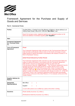Framework  Agreement  for  the  Purchase ... Goods and Services