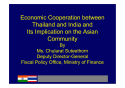 Economic Cooperation between Thailand and India and Its Implication on the Asian Community