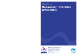 Guide to Redundancy Termination Entitlements Illawarra Legal Centre Inc