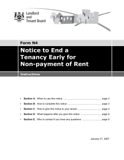 Notice to End a Tenancy Early for Non-payment of Rent