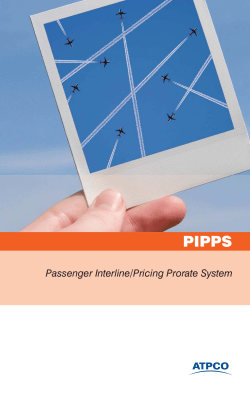 PIPPS Passenger Interline/Pricing Prorate System
