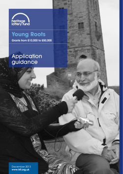 Young Roots Application guidance Grants from £10,000 to £50,000