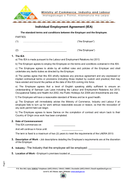 Individual Employment Agreement (IEA) 1.