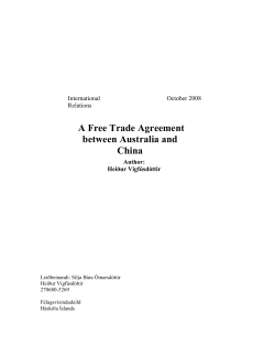 A Free Trade Agreement between Australia and China