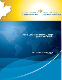 Should Canada unilaterally adopt global free trade? Dan Ciuriak and Jingliang Xiao