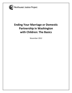Ending Your Marriage or Domestic Partnership in Washington with Children: The Basics