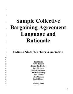 Sample Collective Bargaining Agreement Language and