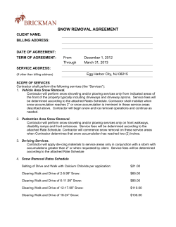 SNOW REMOVAL AGREEMENT  CLIENT NAME: BILLING ADDRESS: