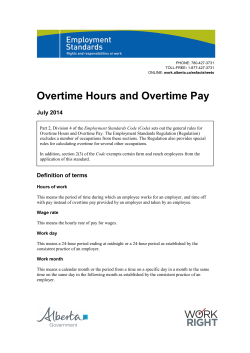 Overtime Hours and Overtime Pay July 2014