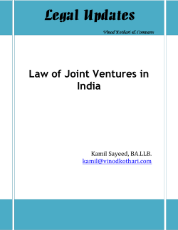Legal Updates   Law of Joint Ventures in India