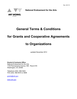 General Terms &amp; Conditions  for Grants and Cooperative Agreements to Organizations