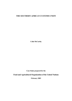 THE SOUTHERN AFRICAN CUSTOMS UNION Colin McCarthy