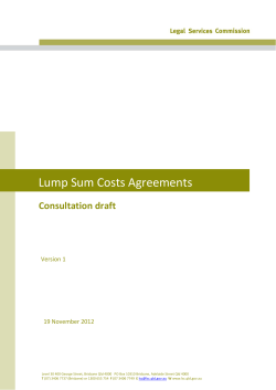 Lump Sum Costs Agreements  Consultation draft    