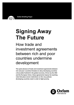 Signing Away The Future How trade and investment agreements