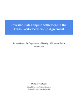 Investor-State Dispute Settlement in the Trans-Pacific Partnership Agreement