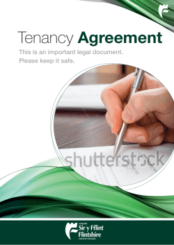 Tenancy Agreement This is an important legal document. Please keep it safe.
