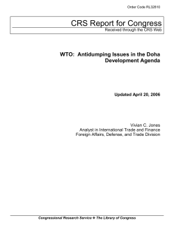 CRS Report for Congress WTO:  Antidumping Issues in the Doha