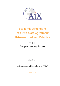 Economic Dimensions of a Two-State Agreement Between Israel and Palestine