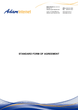 STANDARD FORM OF AGREEMENT