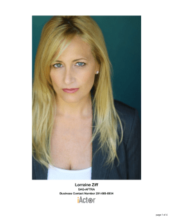 Lorraine Ziff SAG-AFTRA Business Contact Number 201-669-6934 page 1 of 4