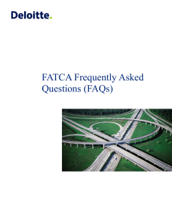 FATCA Frequently Asked Questions (FAQs)