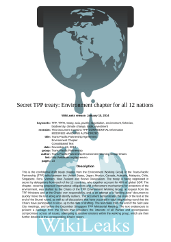 Secret TPP treaty: Environment chapter for all 12 nations