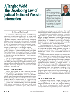 A Tangled Web? The Developing Law of Judicial Notice of Website Author