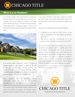 What is a Lis Pendens?