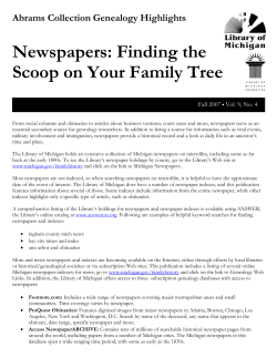 Newspapers: Finding the Scoop on Your Family Tree  Abrams Collection Genealogy Highlights