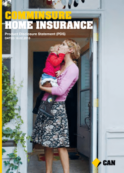 COMMINSURE HOME INSURANCE Product Disclosure Statement (PDS) DATED 18.02.2013
