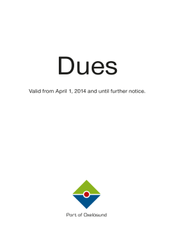 Dues Valid from April 1, 2014 and until further notice.
