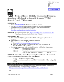 Notice of Intent (NOI) for Stormwater Discharges General Permit (TXR150000)
