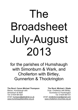 The Broadsheet July-August 2013