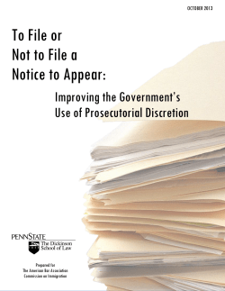 To File or Not to File a Notice to Appear: