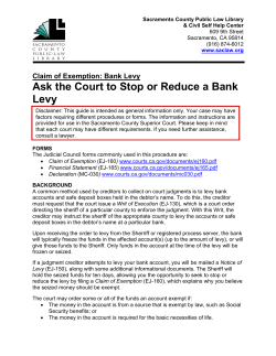 Ask the Court to Stop or Reduce a Bank Levy
