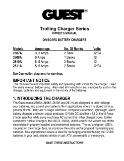 Trolling Charger Series  IMPORTANT NOTICE Models