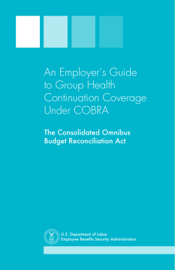 An Employer’s Guide to Group Health Continuation Coverage Under COBRA