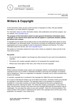 Writers &amp; Copyright