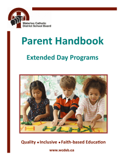 Parent Handbook Extended Day Programs Quality Inclusive