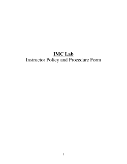 IMC Lab Instructor Policy and Procedure Form  1