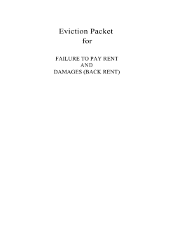 Eviction Packet for FAILURE TO PAY RENT AND