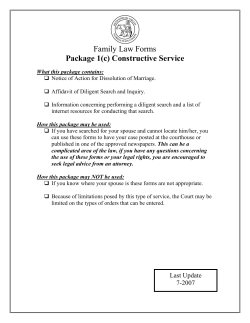 Package 1(c) Constructive Service Family Law Forms