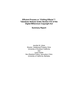 Efficient Process or “Chilling Effects”? Digital Millennium Copyright Act