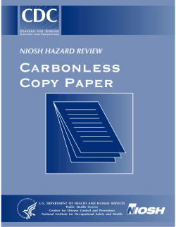 Carbonless Copy Paper NIOSH HAZARD REVIEW